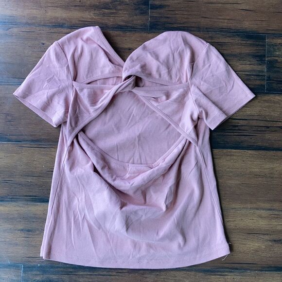 Bellacita Pink Open Back Twist Cropped Top XS - Picture 1 of 5